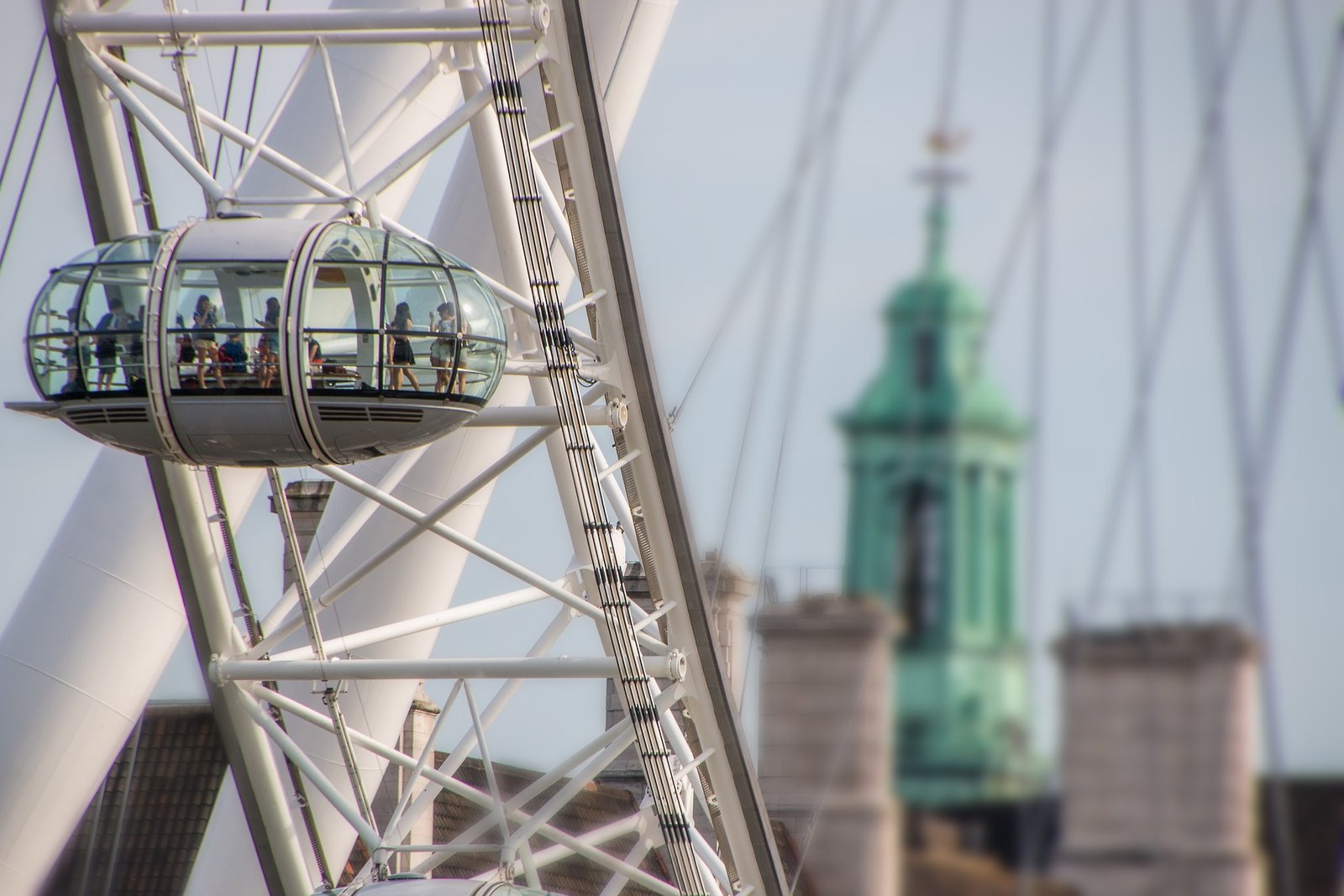 visão da cabine da London Eye